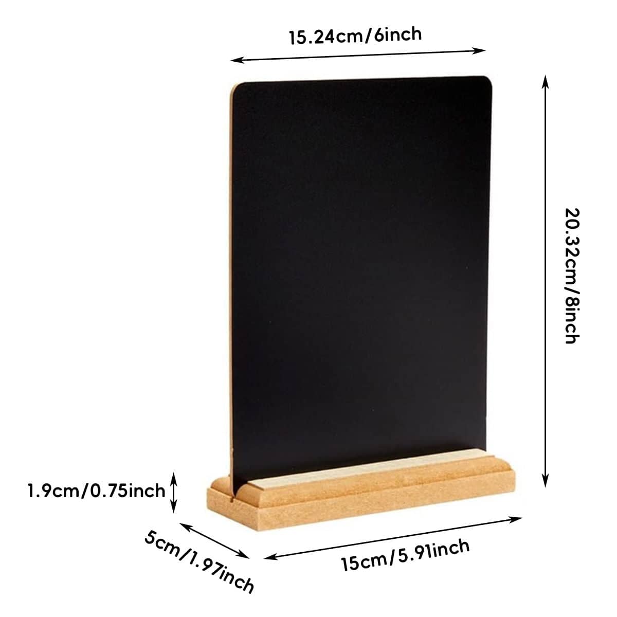 Mini Wooden Chalkboard Signs 4 Pack Reusable Message Board with Stand - view 3