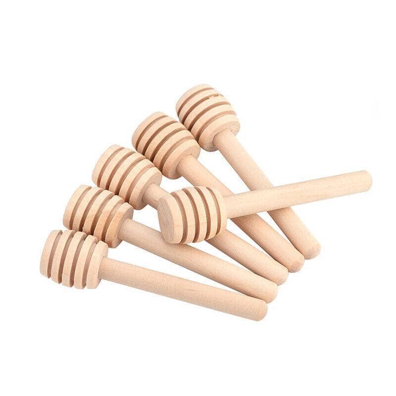 Mini Wooden Honey Dipper Stick for Honey Jar Dispense and Drizzle - Pack of 30