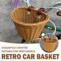 Mini Woven Rattan Bike Handlebar Basket with Straps for Small Bikes and Scooters