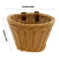 Mini Woven Rattan Bike Handlebar Basket with Straps for Small Bikes and Scooters - view 3