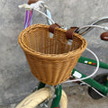 Mini Woven Rattan Bike Handlebar Basket with Straps for Small Bikes and Scooters - view 4