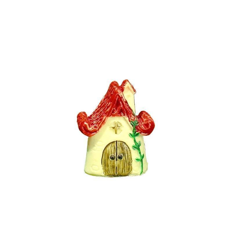Miniature Resin Fairy Garden House - Red Roof Cottage