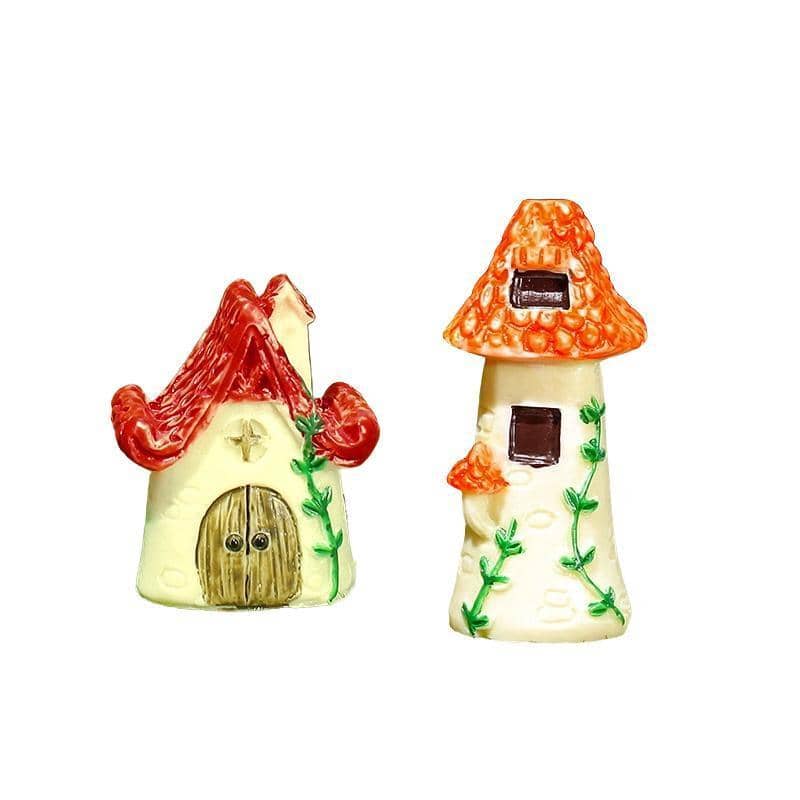 Miniature Resin Fairy Garden House - Red Roof Cottage - view 3