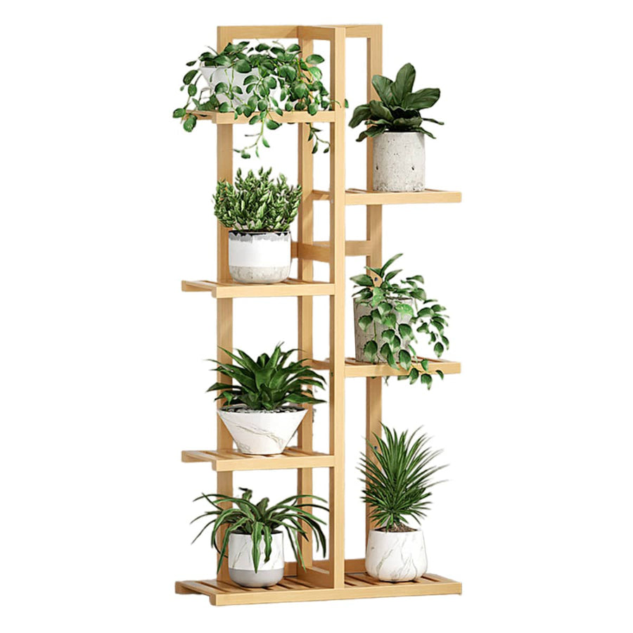Minimalist Bamboo Plant Stand for Indoor and Outdoor Use - 6 Tier