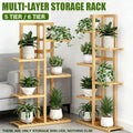 Minimalist Bamboo Plant Stand for Indoor and Outdoor Use - 6 Tier - view 2