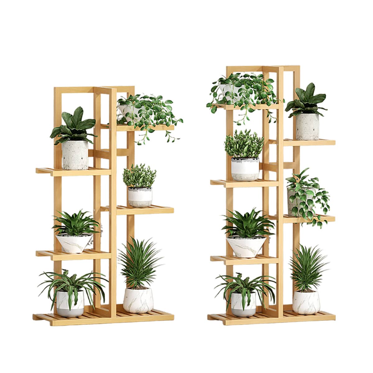 Minimalist Bamboo Plant Stand for Indoor and Outdoor Use - 6 Tier - view 3