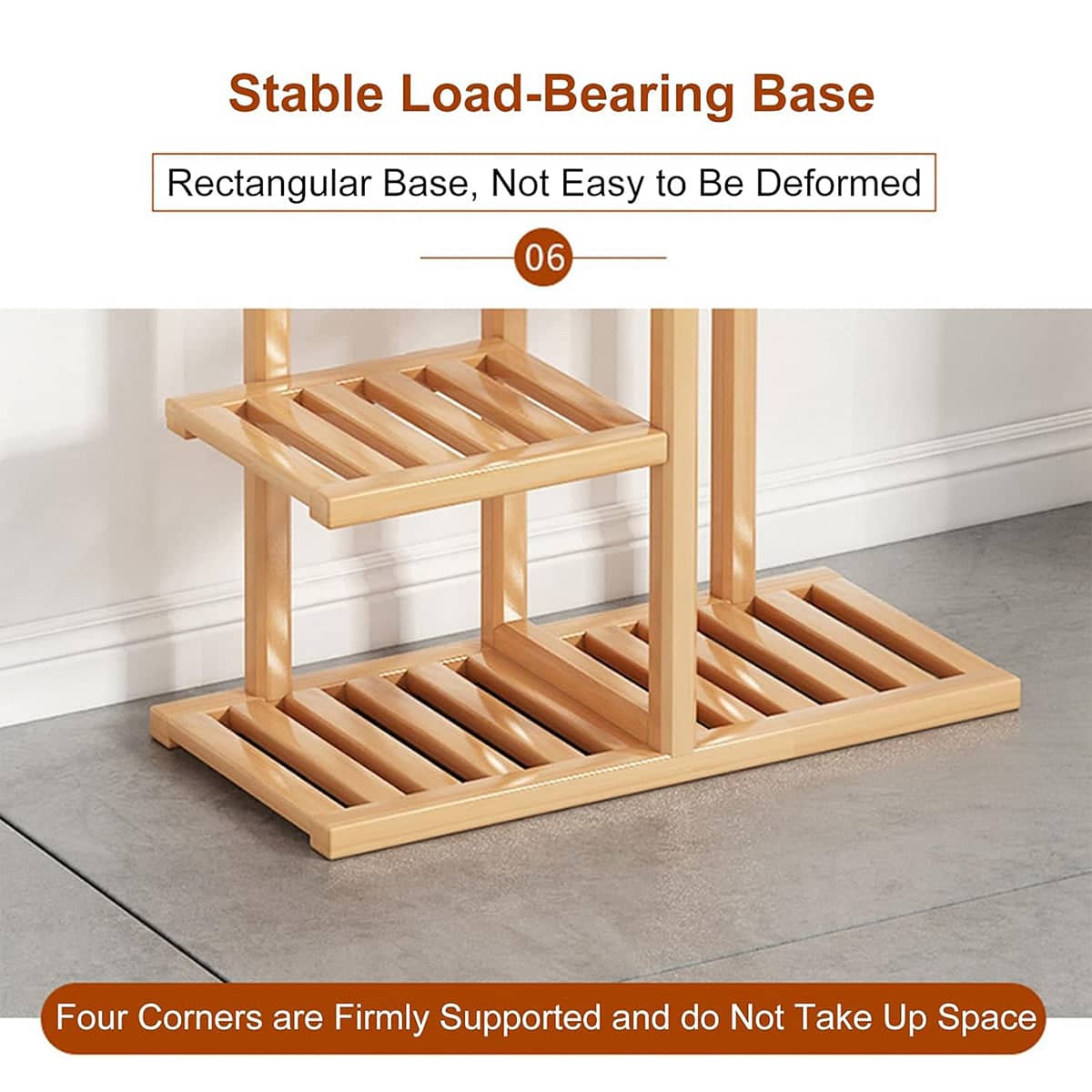Minimalist Bamboo Plant Stand for Indoor and Outdoor Use - 6 Tier - view 5