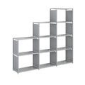 Minimalist Bookshelf Storage Cabinet, 9 Compartments - Grey
