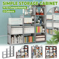 Minimalist Bookshelf Storage Cabinet, 9 Compartments - Grey - view 2