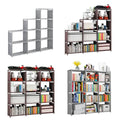Minimalist Bookshelf Storage Cabinet, 9 Compartments - Grey - view 3