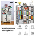 Minimalist Bookshelf Storage Cabinet, 9 Compartments - Grey - view 5