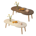 Minimalist Coffee Table with Rounded Corners Easy to Install for Living Room - Warm White - view 3
