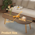 Minimalist Coffee Table with Rounded Corners Easy to Install for Living Room - Warm White - view 4