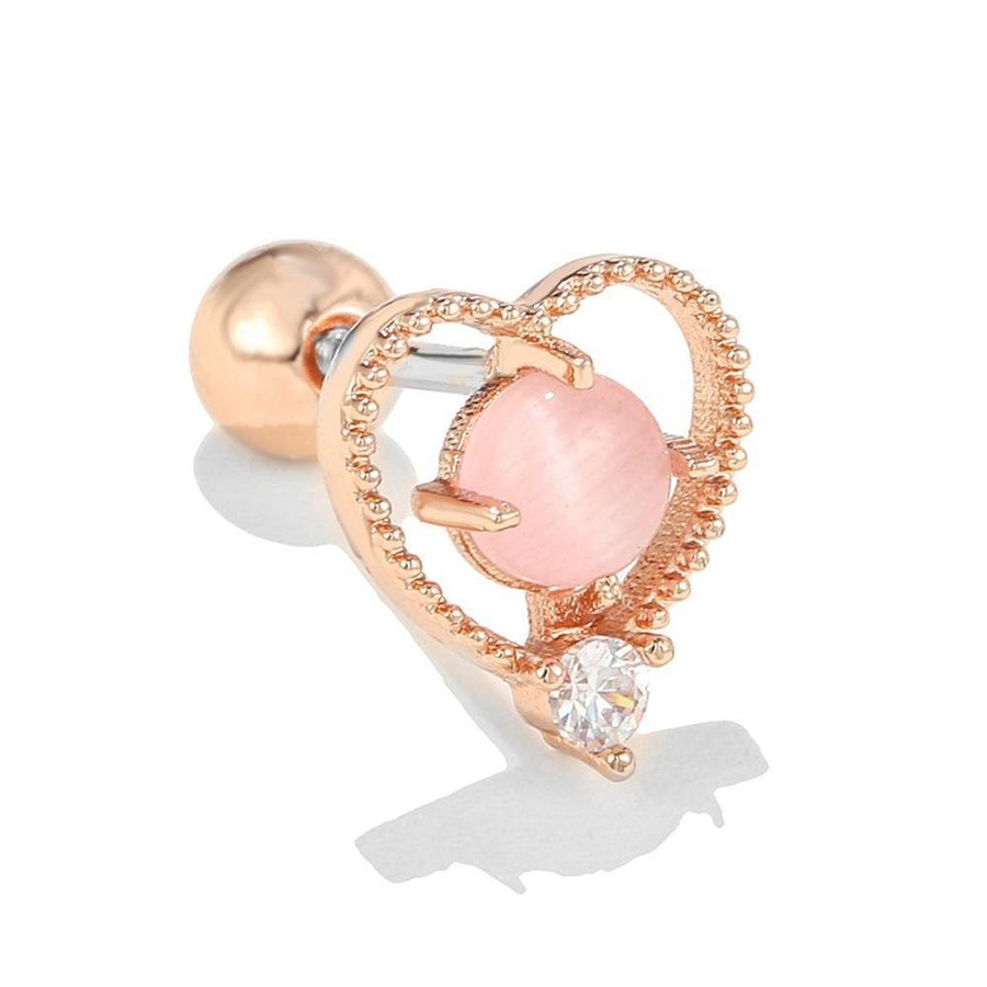 Minimalist Stud Earrings for Women, Alloy 1 Pair - 433-Rose Gold