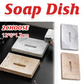 Minimalist Travertine Soap Dish Holder with Drainage Slot - Beige - view 2