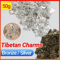 Mixed Tibetan Charms Pendants, 50g - Silver - view 2