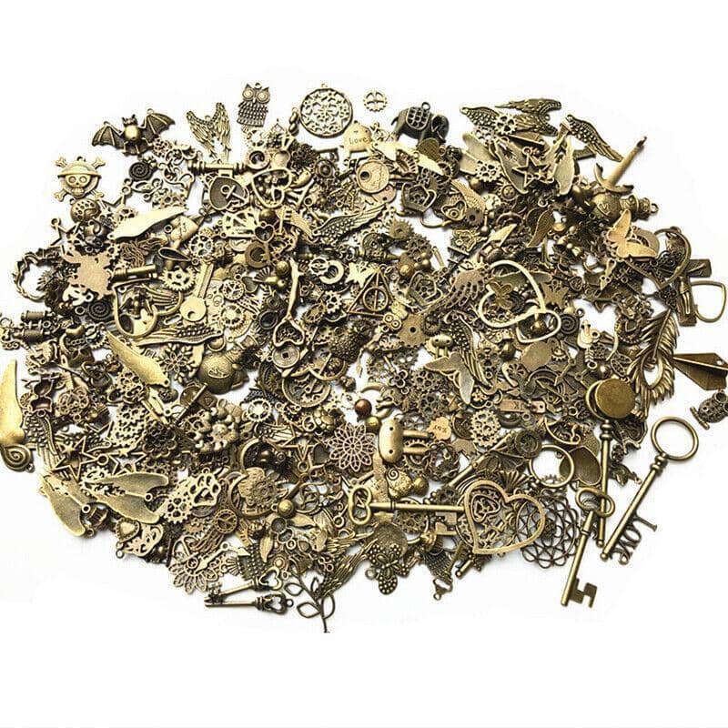 Mixed Tibetan Charms Pendants, 50g - Silver - view 3