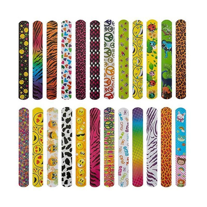 Mixed Wrist Snap Slap Bands for Party Bag Fillers - Pack of 30 - view 3
