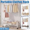 Mobile Clothes Rack with Wheels - Gold, 90 x 35 x 176 cm - view 2