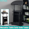 Mobile Height Adjustable Sofa Side Table and Computer Desk with Wheels, Space Saving