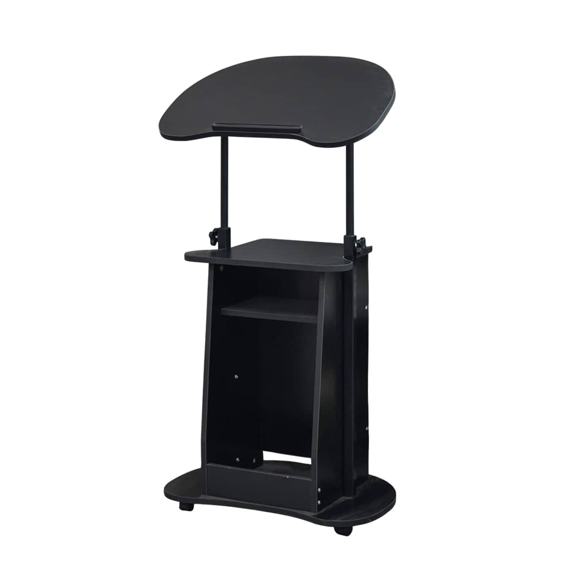 Mobile Height Adjustable Sofa Side Table and Computer Desk with Wheels, Space Saving - view 2