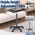 Mobile Height Adjustable Table with Wheels for Home Office, 59 to 80 cm