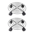 Mobile Iron Plant Stand with Lockable Wheels, Black, Pack of 2 - view 2
