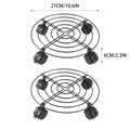 Mobile Iron Plant Stand with Lockable Wheels, Black, Pack of 2 - view 3