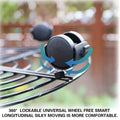 Mobile Iron Plant Stand with Lockable Wheels, Black, Pack of 2 - view 4