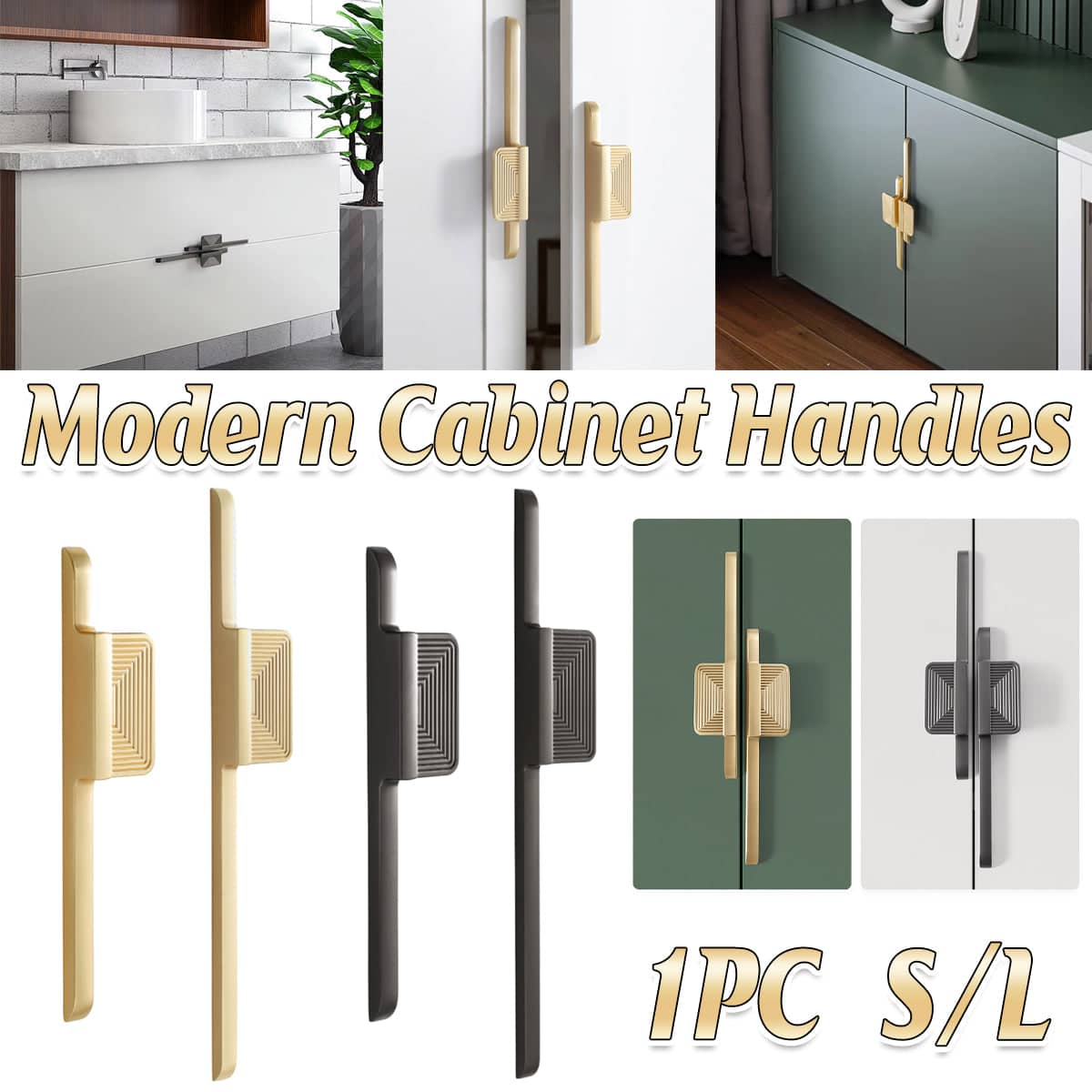 Modern Alloy Cabinet Handle, Anodised Finish - Black, Small (199 mm Long) - view 2