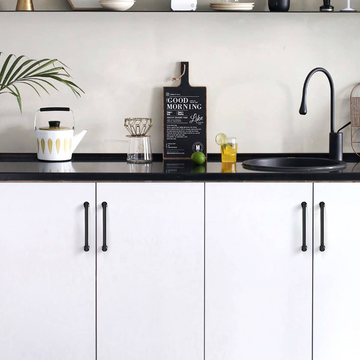 Modern Cabinet Door Handle - Black, 128 mm Hole Spacing - view 5