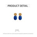 Modern Clashing Blue Drop Earrings for Women, Gold Top Acrylic - view 3
