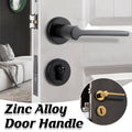 Modern Interior Door Handle Lock Set for Bedroom Privacy - Black - view 2