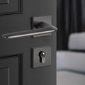 Modern Matte Bedroom Door Handle Lock Set with Silent Lock Body and Anti Theft Core - view 5