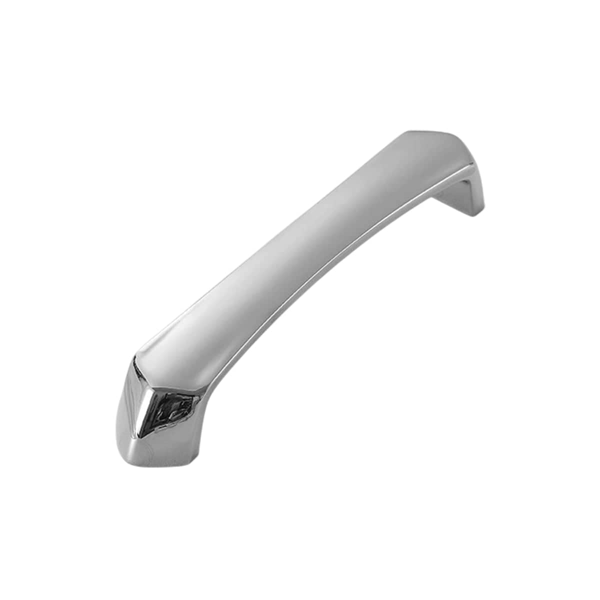 Modern Silver Cabinet Door Handle, Polished Finish - 128 mm Hole Spacing