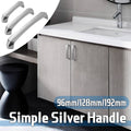 Modern Silver Cabinet Door Handle, Polished Finish - 96 mm Hole Spacing - view 2