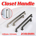 Modern Wardrobe Cabinet Door Handle, Zinc Alloy Drawer Pull - Silver, 128 mm Hole Spacing - view 2