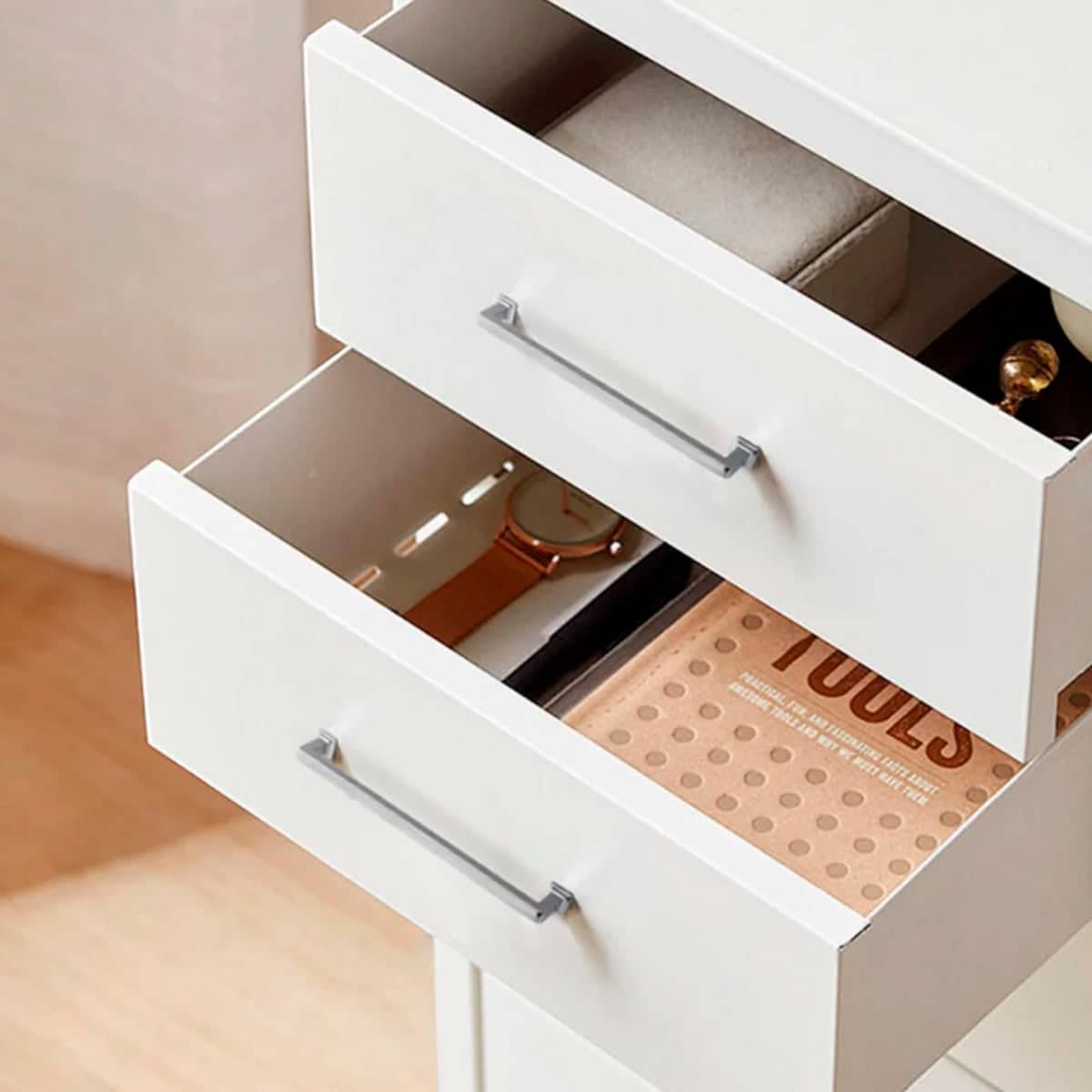 Modern Wardrobe Cabinet Door Handle, Zinc Alloy Drawer Pull - Silver, 128 mm Hole Spacing - view 5