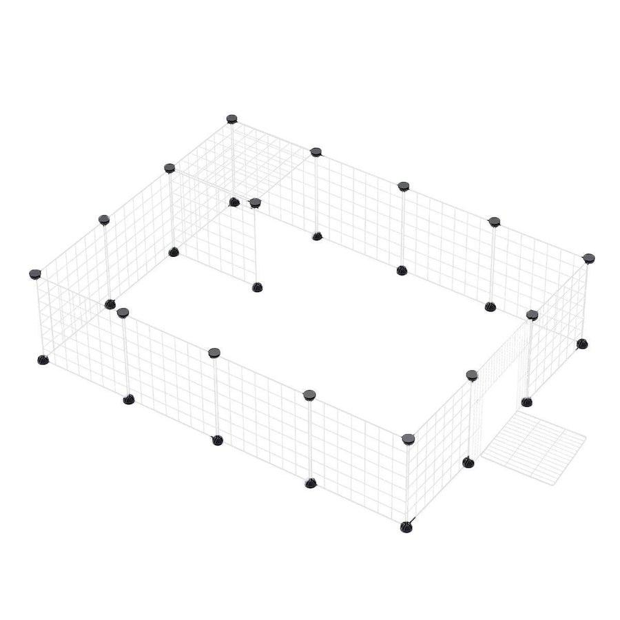 Modular Cat Cage Pet Playpen Fence, 16 Pieces - White