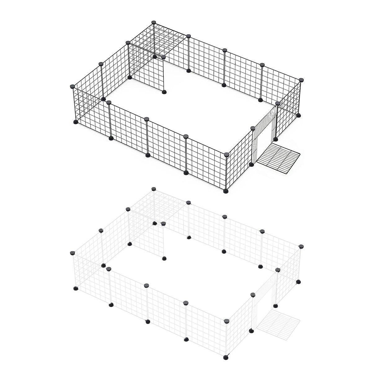 Modular Cat Cage Pet Playpen Fence, 16 Pieces - White - view 3