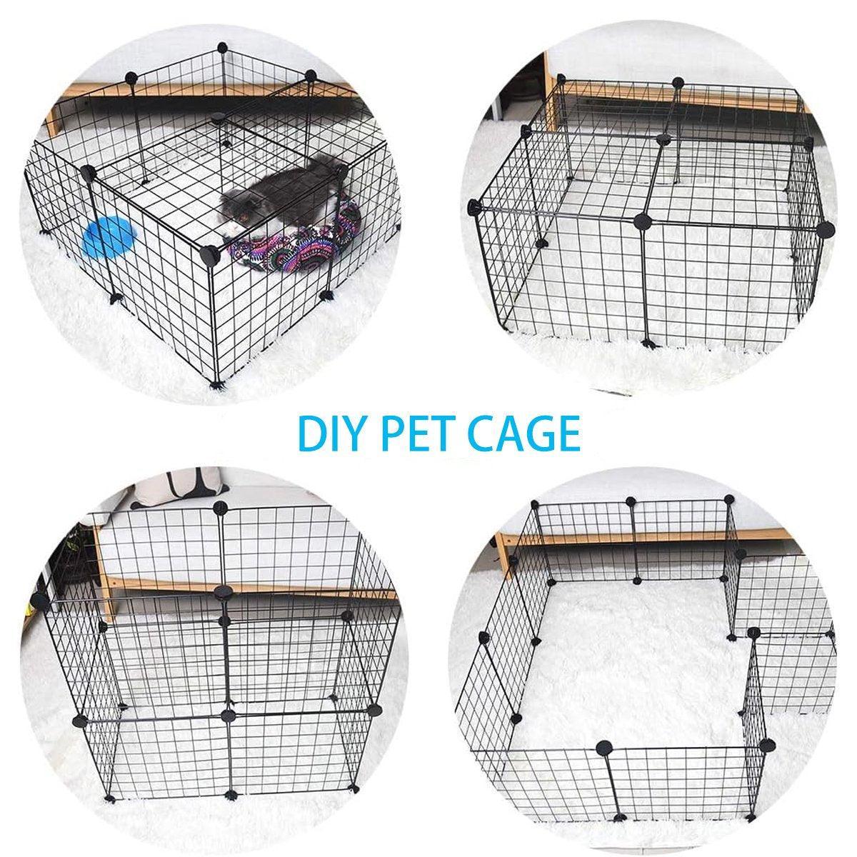 Modular Cat Cage Pet Playpen Fence, 16 Pieces - White - view 5