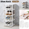 Modular Shoe Rack Organiser - White, 5 Tier - view 2
