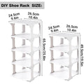 Modular Shoe Rack Organiser - White, 5 Tier - view 4