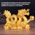Money Dragon Figurine in Gold Resin, 11 x 7 x 5.5 cm - view 4