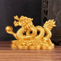 Money Dragon Figurine in Gold Resin, 11 x 7 x 5.5 cm - view 5