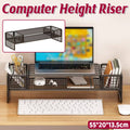 Monitor and Laptop Height Riser with Storage Shelf, Black