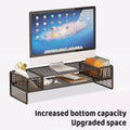 Monitor and Laptop Height Riser with Storage Shelf, Black - view 4