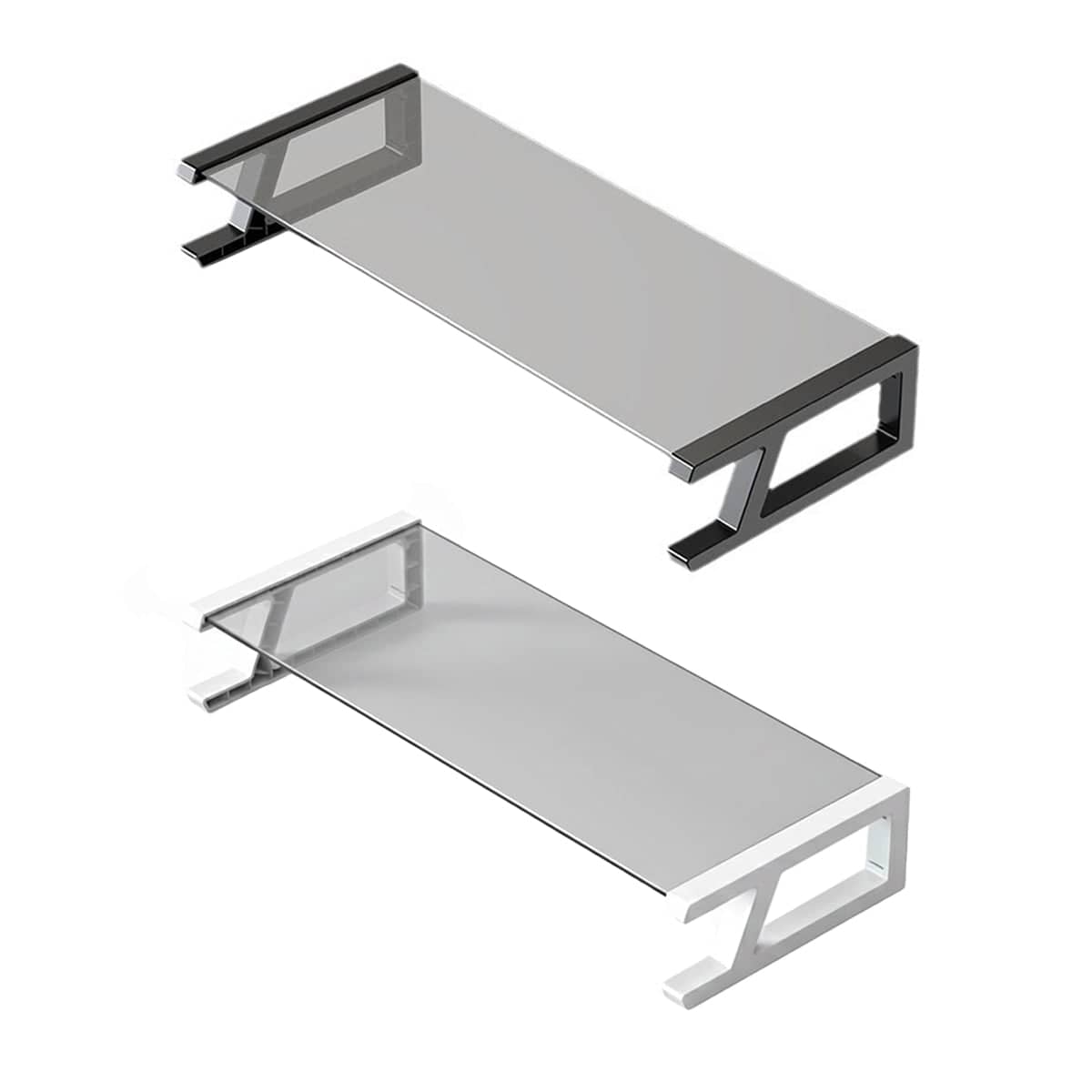Monitor Stand Riser with Tempered Glass Top, Metal Frame, 51 x 21.5 x 8 cm - White - view 3