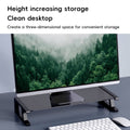 Monitor Stand Riser with Tempered Glass Top, Metal Frame, 51 x 21.5 x 8 cm - White - view 5