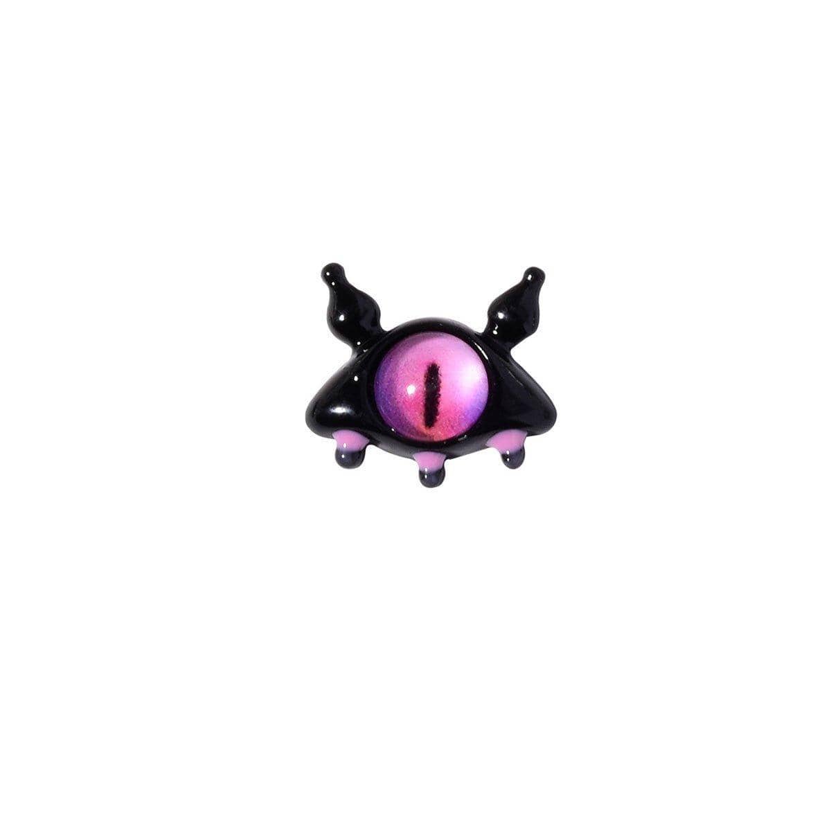 Monster Eye Open Ring for Women - Black with Pink Eye - view 2